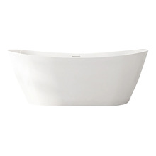 Nevada Gloss White Slipper Acrylic Freestanding Bath with Overflow